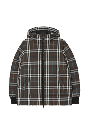Burberry Check hooded puffer jacket - Brown