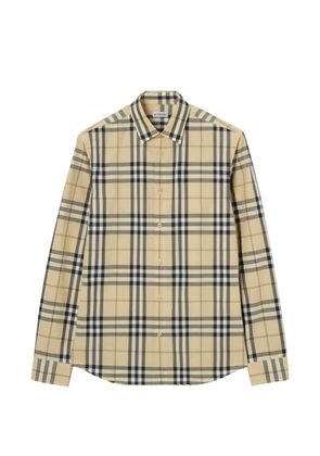 Burberry slim-fit Check cotton shirt - Neutrals