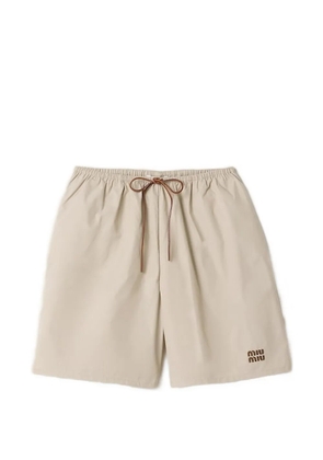 Miu Miu panama cotton bermudas - Neutrals