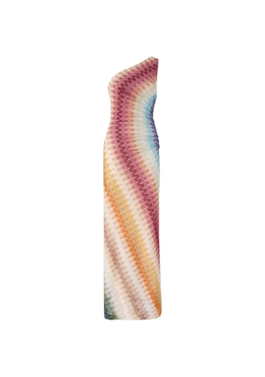 Missoni Zigzag one-shoulder dress - Neutrals