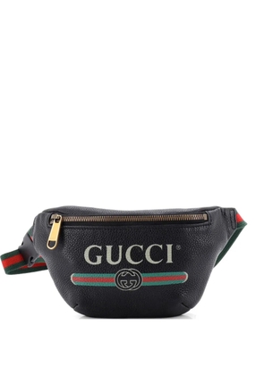 Gucci Pre-Owned Logo Printed Leather Small belt bag - Black