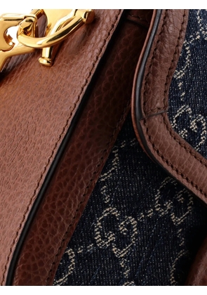 Gucci Pre-Owned Horsebit 1955 GG Denim Mini shoulder bag - Blue