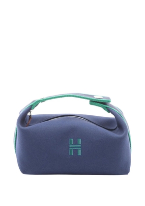 Hermès Pre-Owned 2010-2026 Small Toile Bride A Brac Case vanity bag - Blue