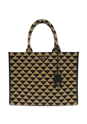 Prada Pre-Owned 2000-2026 Large Triangolo Jacquard Symbole tote bag - Brown
