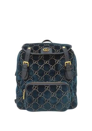 Gucci Pre-Owned 2016-2026 GG Velvet Double Buckle backpack - Blue