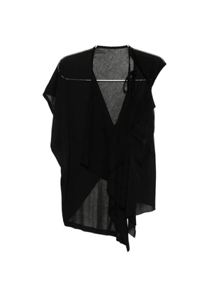 Yohji Yamamoto asymmetric draped top - Black