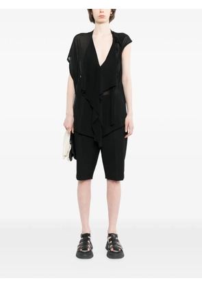 Yohji Yamamoto asymmetric draped top - Black