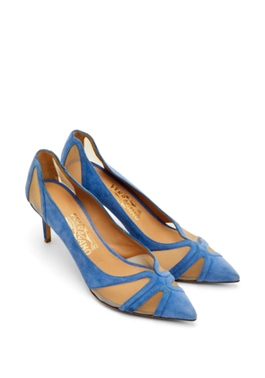 Ferragamo Pre-Owned mesh suede-panelled pumps - Blue