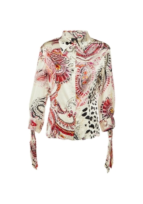 Just Cavalli Vintage printed silk-blend top - Neutrals