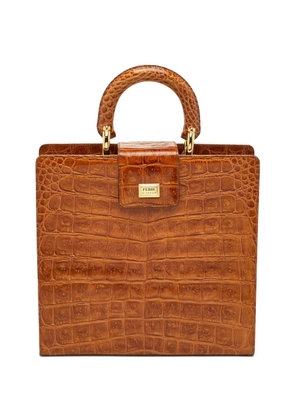 Gianfranco Ferré crocodile-embossed leather tote bag - Brown