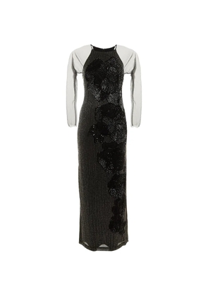 Badgley Mischka embellished mesh gown - Black