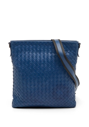 Bottega Veneta Pre-Owned Intrecciato-leather messenger bag - Blue