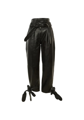 The Attico tie-detail paperbag trousers - Black