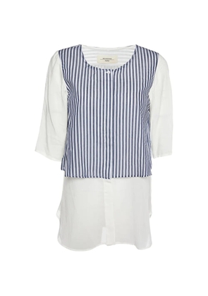 Max Mara striped overlay shirt - White