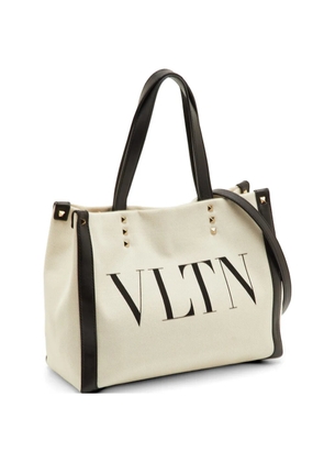 Valentino Garavani Pre-Owned small VLTN-logo tote bag - Neutrals