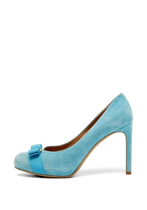 Ferragamo Pre-Owned suede platform pumps - Blue