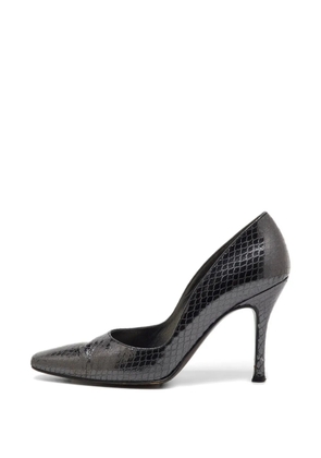 Stuart Weitzman python-embossed leather pumps - Black