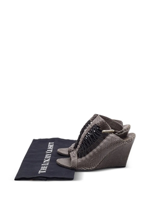 Givenchy Pre-Owned python-embossed wedge sandals - Grey