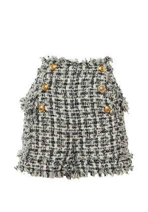 Balmain Pre-Owned tweed frayed-hem shorts - Neutrals