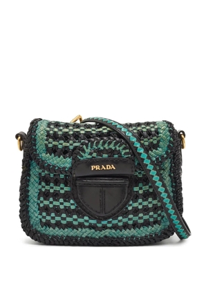 Prada Pre-Owned Madras woven crossbody bag - Black