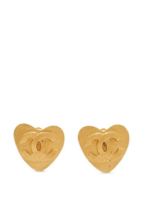CHANEL Pre-Owned heart-shape earrings - Gold