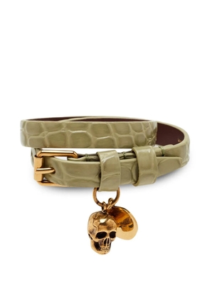 Alexander McQueen Pre-Owned Skull-charm wrap-around bracelet - Green