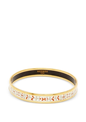 Hermès Pre-Owned floral-motif enamel bangle bracelet - Gold