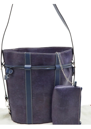 Lancel Lizard-embossed drawstring bucket bag - Purple