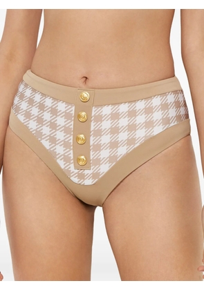 Beach Riot Isle houndstooth button bikini bottoms - Neutrals