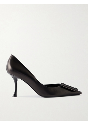 Roger Vivier - Viv Ville 85 Buckled Leather Pumps - Black - IT35,IT36,IT36.5,IT37,IT37.5,IT38,IT38.5,IT39,IT39.5,IT40,IT40.5,IT41,IT41.5,IT42