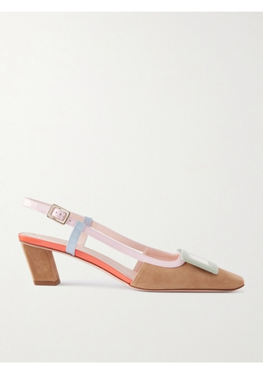 Roger Vivier - Belle Vivier 45 Buckled Leather-trimmed Suede Ballet Flats - Multi - IT36,IT36.5,IT37,IT37.5,IT38,IT38.5,IT39,IT39.5,IT40,IT40.5,IT41,IT41.5,IT42