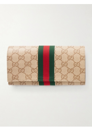 Gucci - Long Leather Logo-printed Wallet - Neutrals - One size