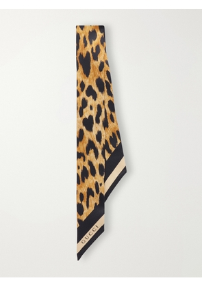 Gucci - Heritage Animal-print Silk Twill Scarf - Animal Print - One size