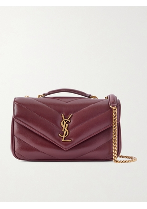 SAINT LAURENT - Loulou Small Matelassé Leather Shoulder Bag - Burgundy - One size