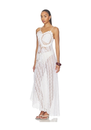 KETTEL ATELIER Dalia Crochet Dress in White. Size S. Also in M, L.