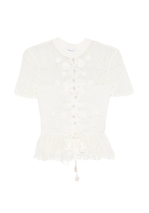 Self-Portrait crochet-knit top - White