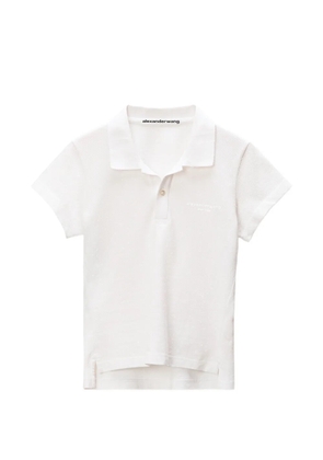 Alexander Wang crystal-embellished polo top - White
