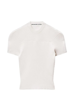 Alexander Wang debossed-logo ribbed T-shirt - White