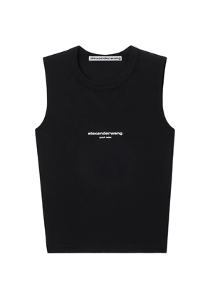 Alexander Wang logo-print fitted tank top - Black