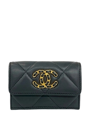 CHANEL Pre-Owned 2021 Lambskin 19 Trifold Wallet small wallets - Grey
