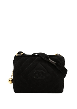 CHANEL Pre-Owned 1991-1994 CC Diamond Quilted Suede crossbody bag - Black