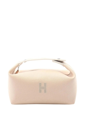 Hermès Pre-Owned 2010-2026 Small Wool Au Carre Bride A Brac Case vanity bag - Neutrals
