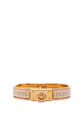Hermès Pre-Owned 20th Century Narrow Printed Enamel Clic Anneau Bracelet PM costume bracelet - Pink