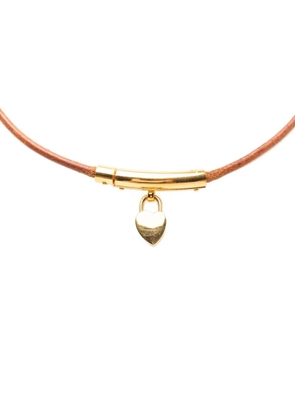 Hermès Pre-Owned 1990-2020 Leather Viviride Heart Choker Necklace costume necklace - Brown