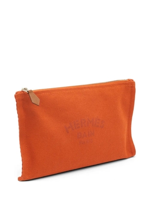 Hermès Pre-Owned PM Yachting canvas clutch bag - Orange