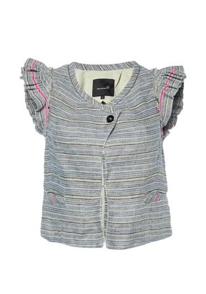 Isabel Marant Vintage stripe flutter-sleeve top - Grey