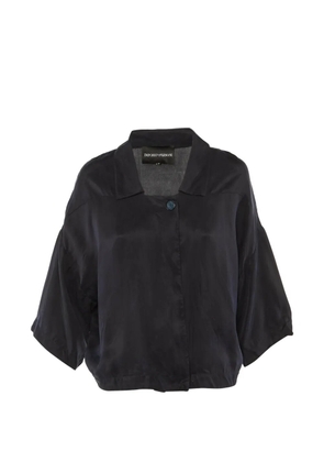 Emporio Armani Pre-Owned sateen three-quarter sleeves blouse - Blue