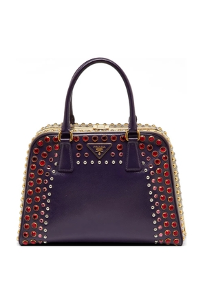 Prada Pre-Owned Pyramid crystal-embellished tote bag - Purple
