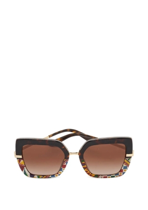 Dolce & Gabbana Pre-Owned tortoise-shell geometric sunglasses - Brown