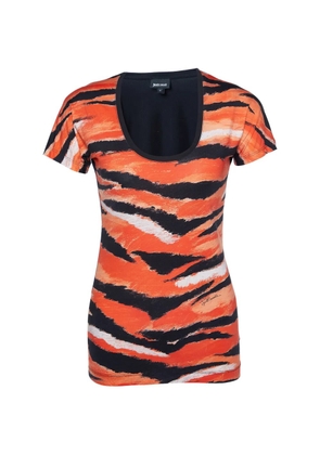 Just Cavalli Vintage animal-print jersey top - Orange